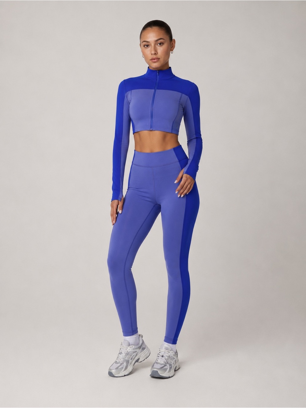 ATHLETA Leggings Transcend Color Block 7/8 Tight Women’s 2xl Lazurite Blue EUC